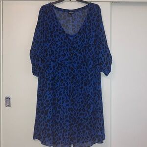 Torrid blue Leopard print midi dress